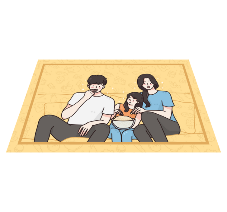 Mantel individual casa Familia comiendo juntos - TenVinilo