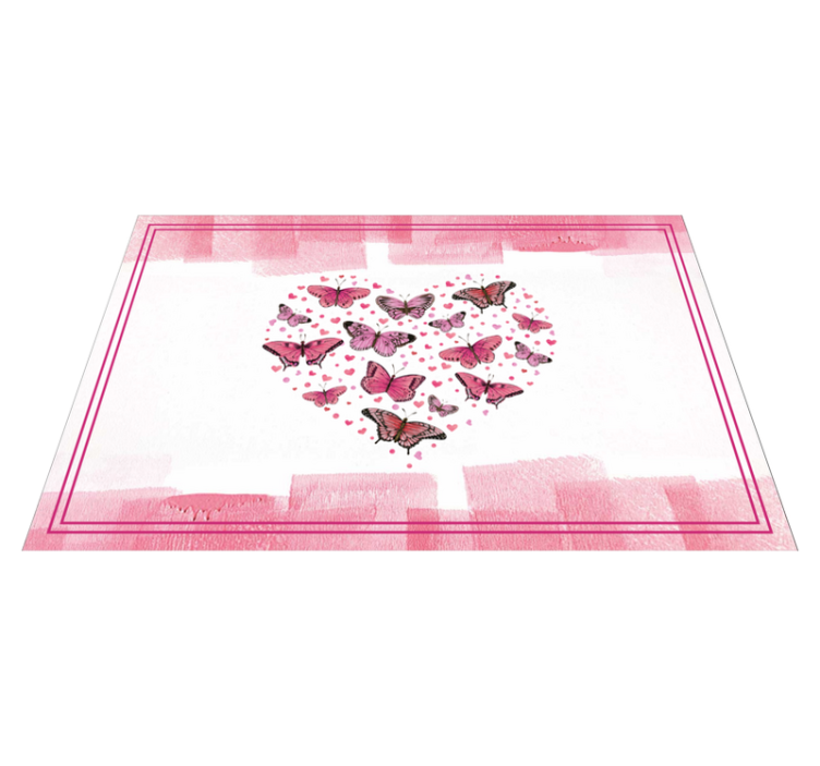Individual mesa moderno patrón de mariposas con corazón - TenVinilo