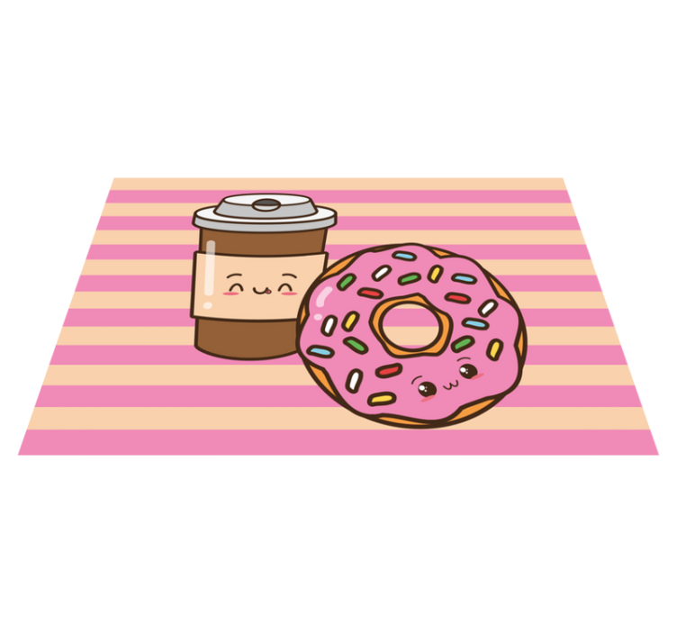 Individual para mesa infantil donut de café lindo - TenVinilo