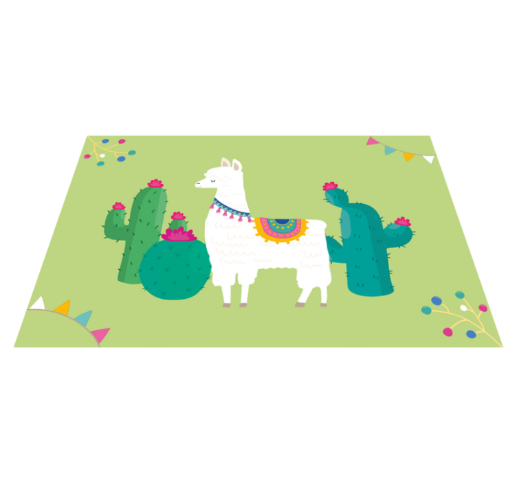Individual para mesa infantil llama con cactus - TenVinilo