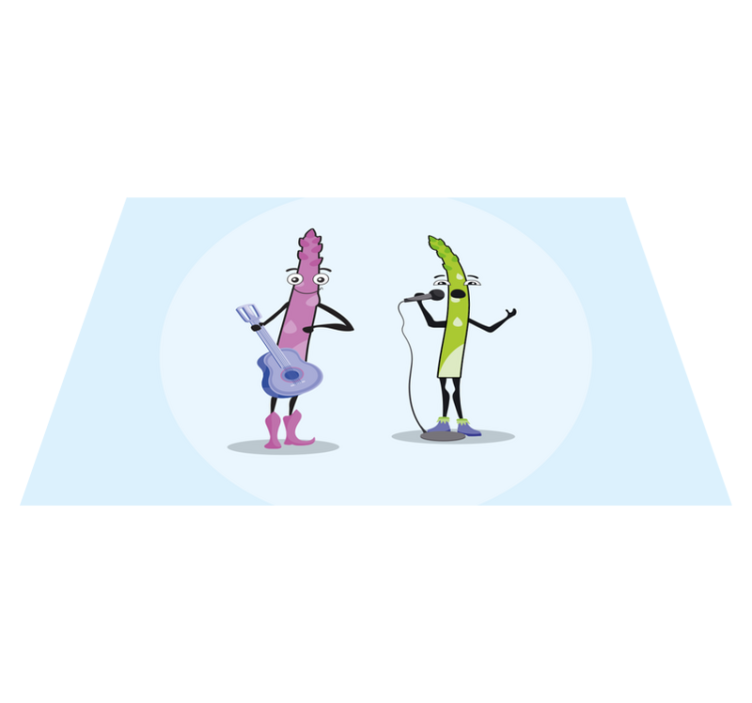 Individual para mesa infantil personajes vegetales musicales - TenVinilo