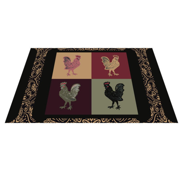 Individual para mesa original motivos de gallo vibrantes - TenVinilo