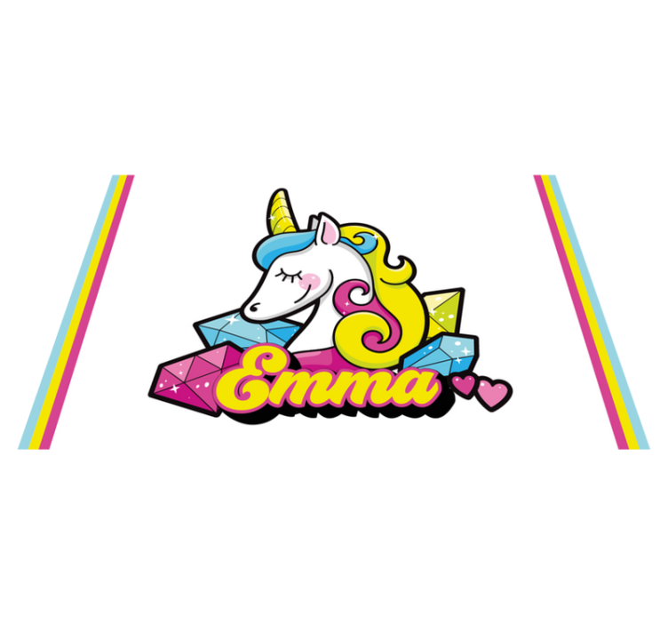 Individual para mesa infantil tema gemas de unicornio - TenVinilo