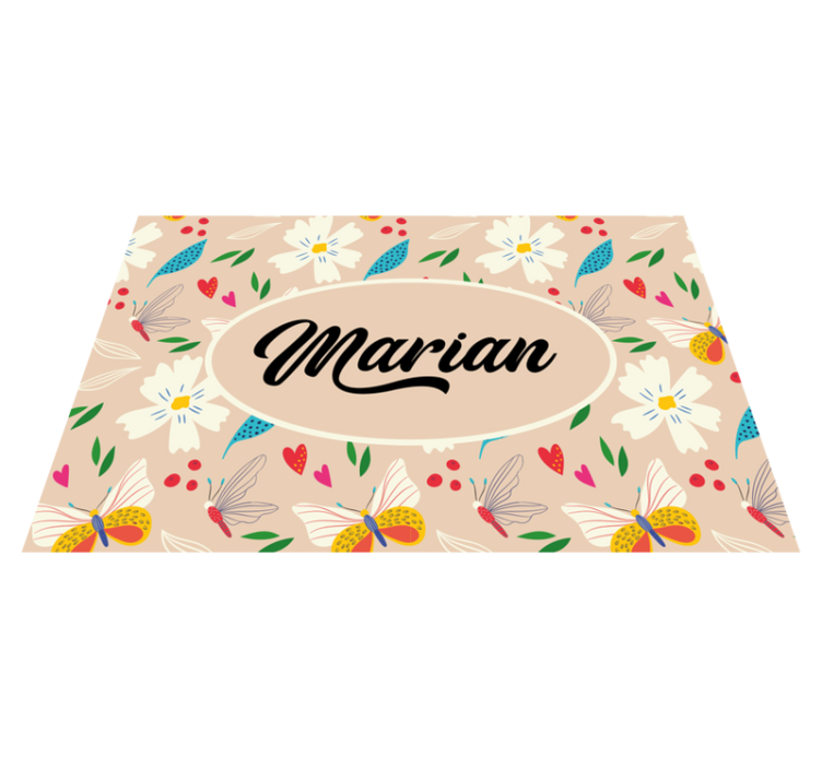 Mantel individual personalizable Flores y mariposas - TenVinilo