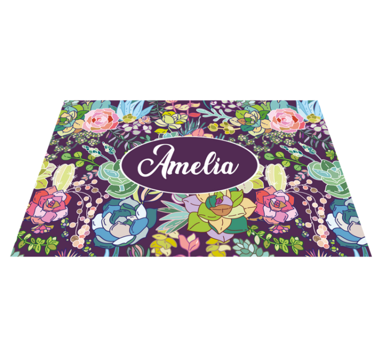 Individual mesa personalizable arte floral personalizado - TenVinilo