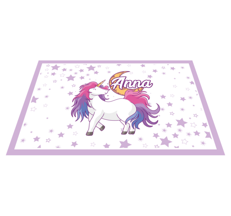 Individual para mesa infantil unicornio con estrellas - TenVinilo