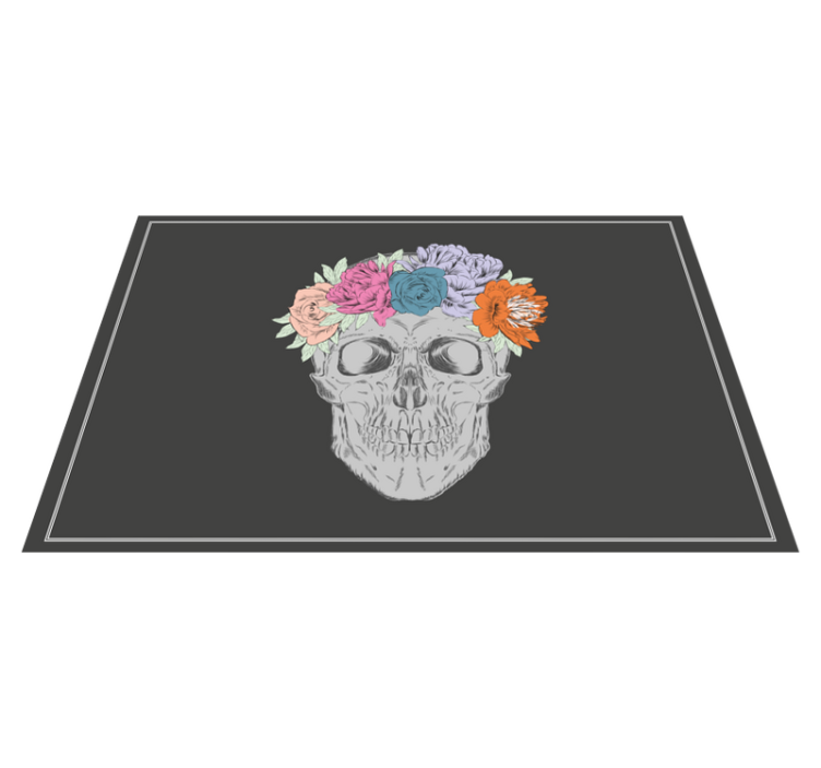 Individual para mesa original corona floral de calavera - TenVinilo