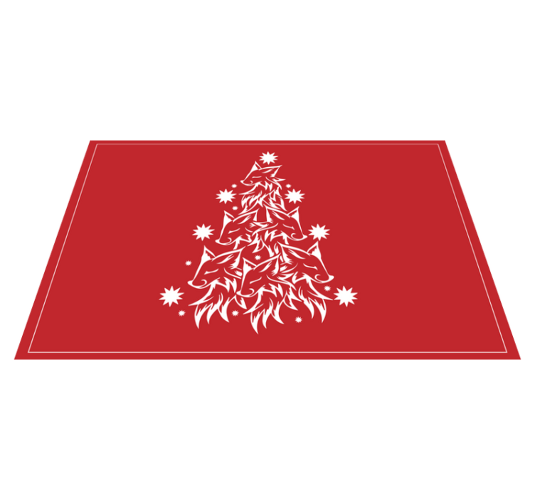 Individual para mesa navideño zorro estilizado árbol - TenVinilo