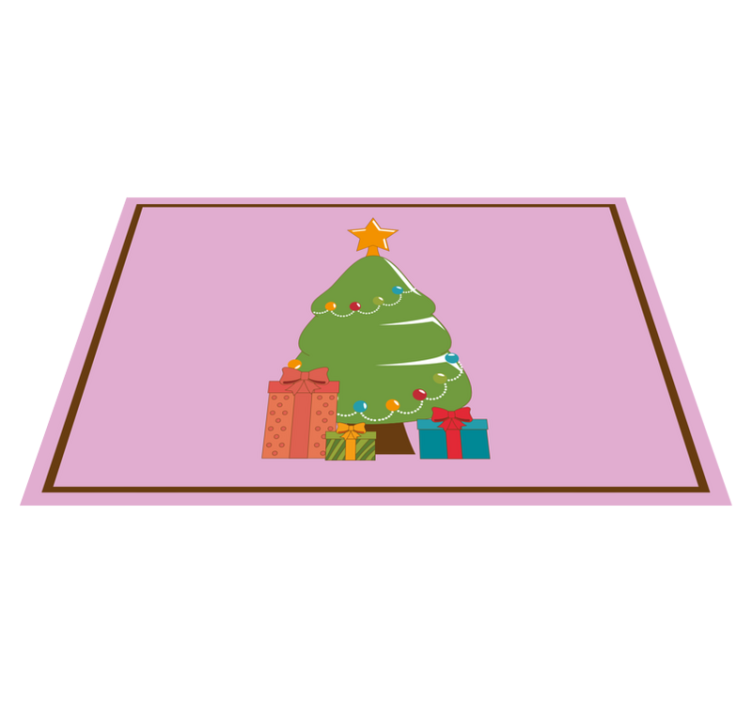 Individual para mesa navideño Árbol de navidad colorido - TenVinilo
