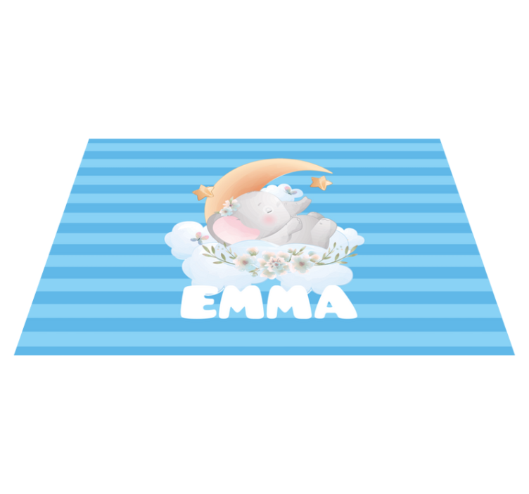 Mantel individual infantil Lindos animales elefante con nombre - TenVinilo