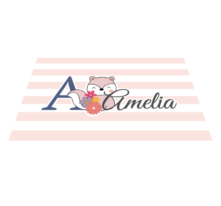 Individual para mesa infantil zorro lindo con flores - TenVinilo