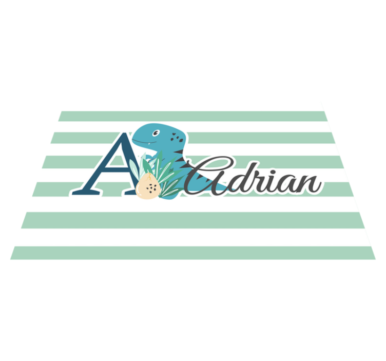 Individual para mesa infantil diseño inicial de dinosaurio - TenVinilo