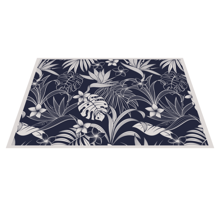 Individual para mesa elegante estampado floral tropical - TenVinilo