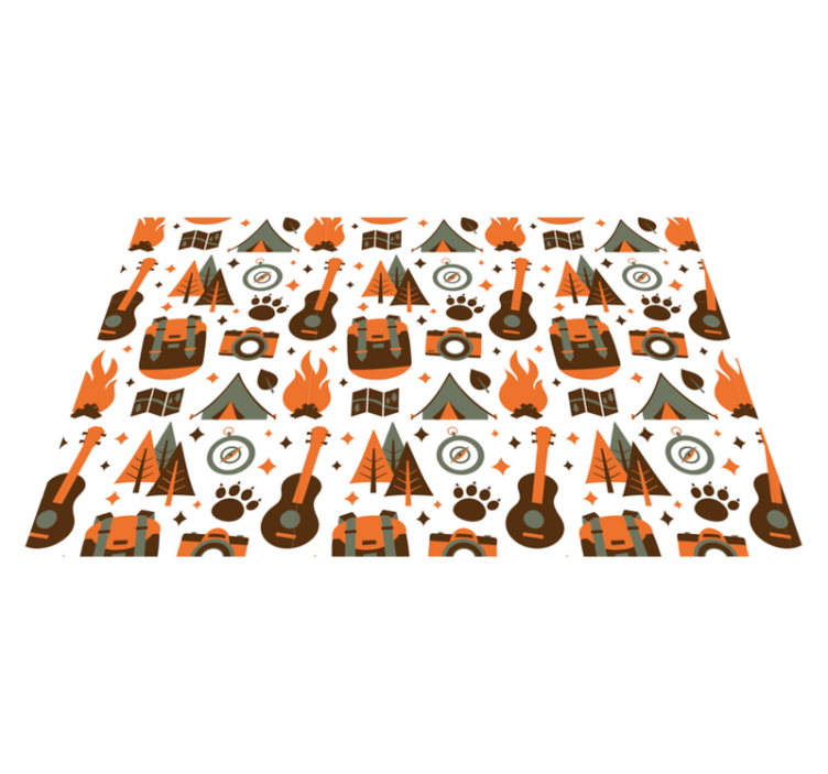 Individual para mesa infantil elementos de aventura camping - TenVinilo