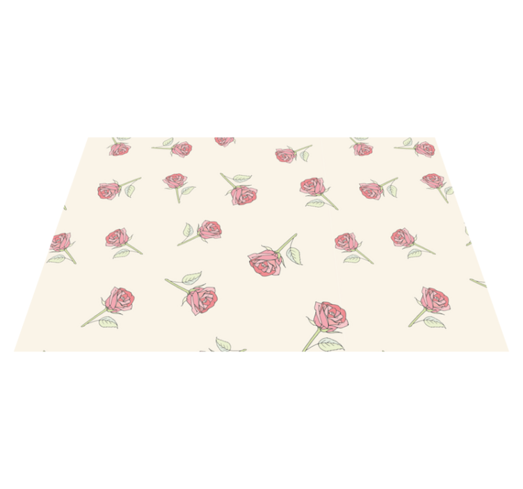 Individual para mesa original patrón floral de rosas - TenVinilo