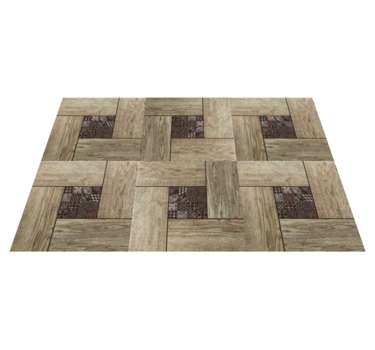 Mantel individual patrón Efecto azulejos con textura de madera - TenVinilo