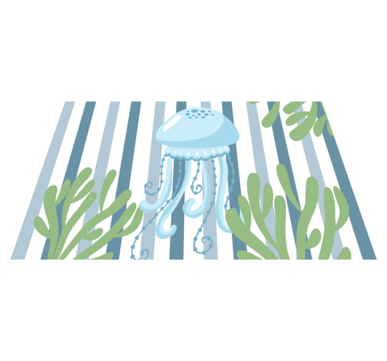 Individual para mesa original escena submarina de medusas - TenVinilo