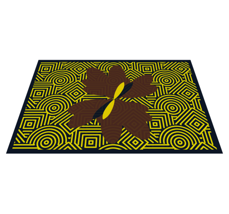 Individual para mesa patrón flor geométrica abstracta - TenVinilo