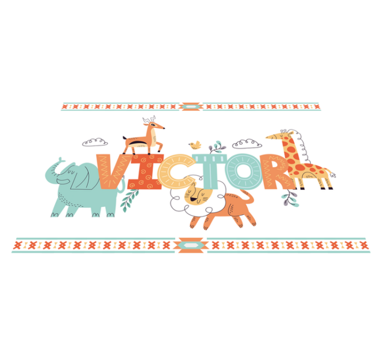 Individual para mesa infantil arte de nombre animal - TenVinilo