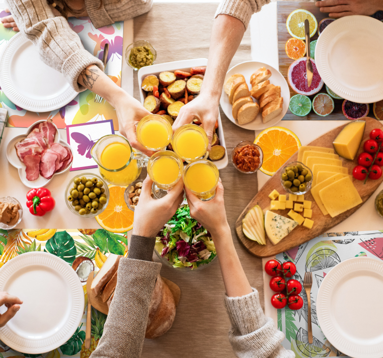 Individual para mesa original arreglo de frutas cítricas - TenVinilo