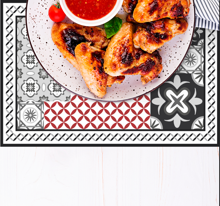 Mantel individual elegante Collage "escarlata" - TenVinilo