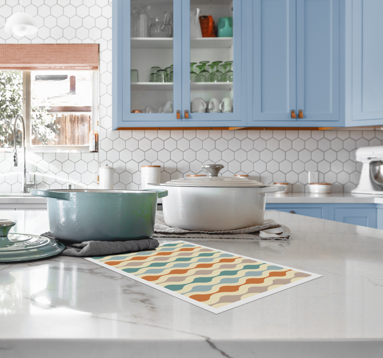 Individual mesa moderno patrón de color ondulado - TenVinilo