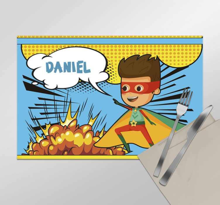 Mantel individual personalizable comic Superheroe Superhéroe cómi - TenVinilo