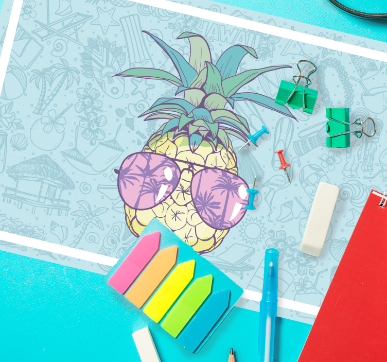 Mantel individual original Dibujos animados de piña hawaiana - TenVinilo