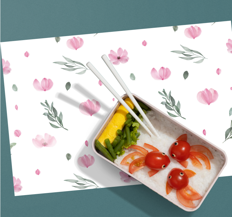 Mantel individual infantil Pequeñas flores rosadas minimalistas - TenVinilo