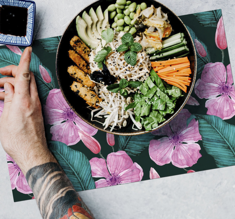 Manteles individuales originales flores grandes - TenVinilo