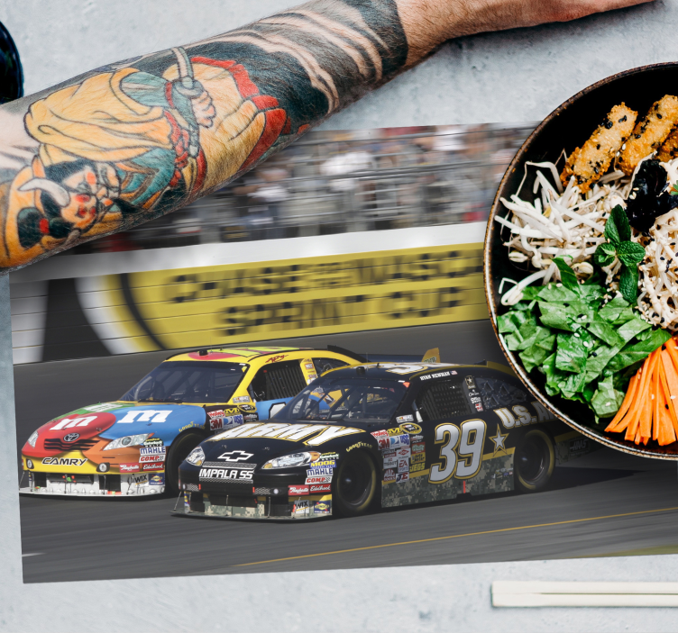 Mantel individual infantil Autos de carrera nascar - TenVinilo