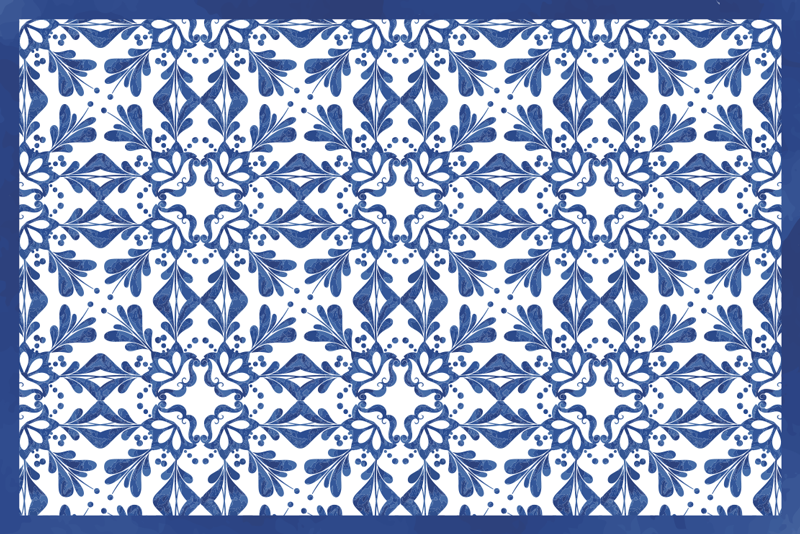 Individual para mesa original hidráulica azul clásica - TenVinilo