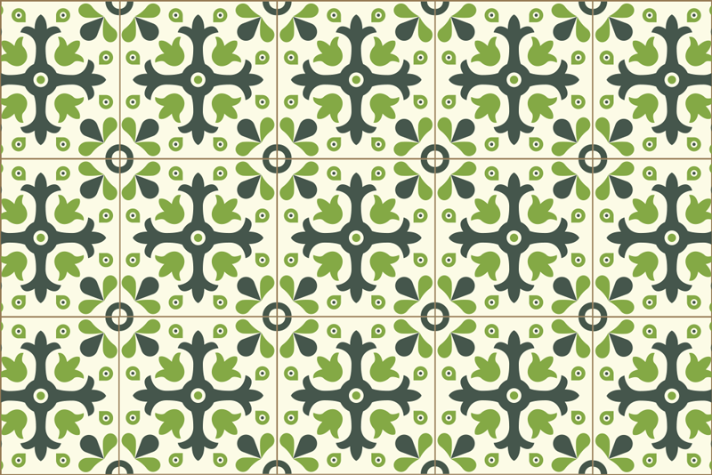 Individual para mesa original hidráulica verde - TenVinilo