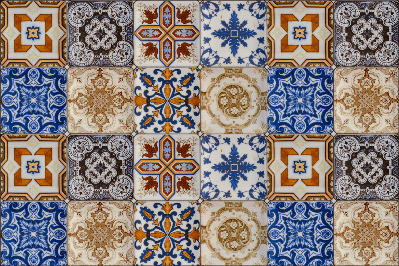 Individual para mesa original hidráulica multicolor - TenVinilo