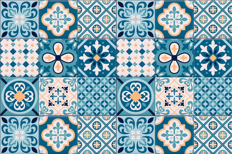 Individual para mesa original hidráulica turquesa - TenVinilo