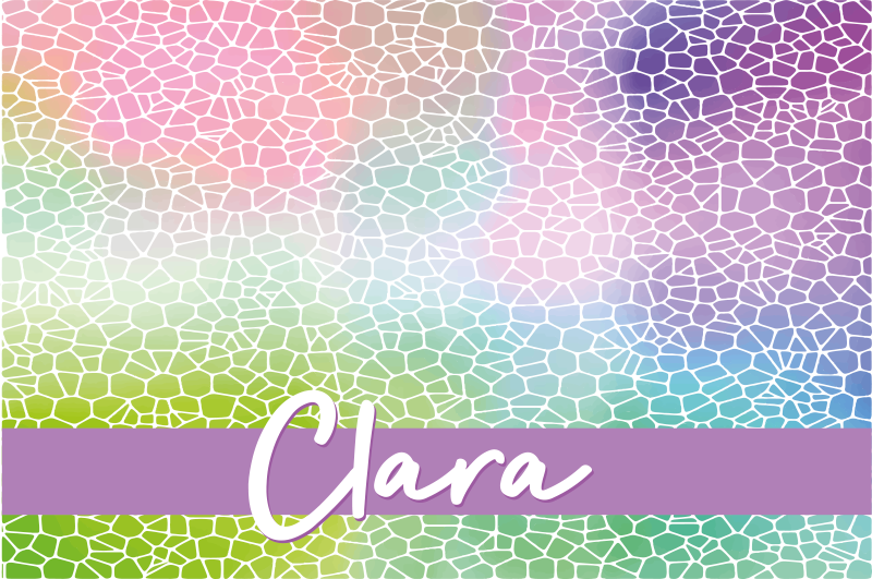 Mantel individual con nombre mosaico colorido - TenVinilo