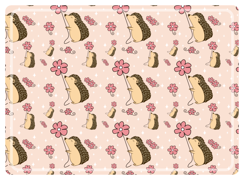 Individual para mesa original patrón de erizos adorables - TenVinilo