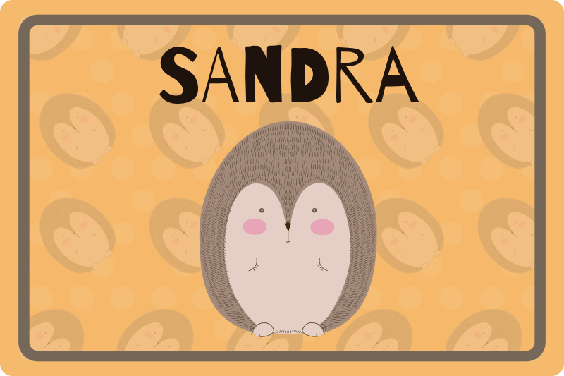 Individual para mesa infantil arte de erizo adorable - TenVinilo