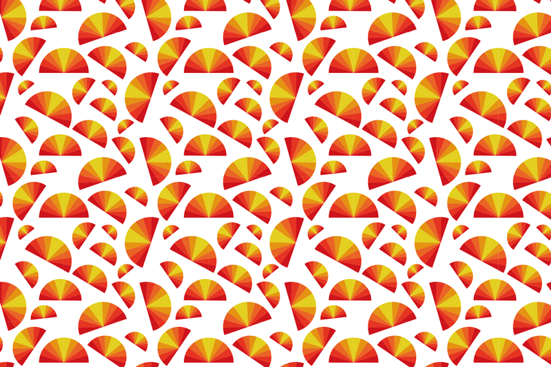 Individual para mesa original patrones de abanico coloridos - TenVinilo