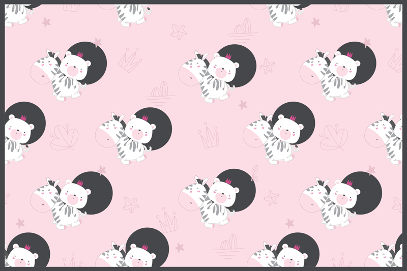 Individual para mesa infantil ilustraciones de cebra lindas - TenVinilo