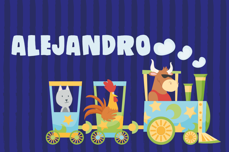 Individual para mesa infantil animales del tren colorido - TenVinilo