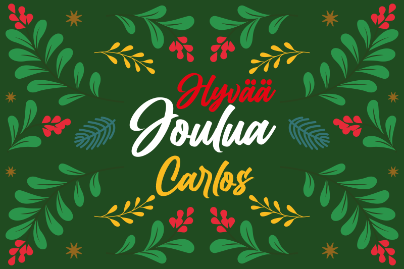 Individual para mesa navideño patrón de vegetación festiva - TenVinilo