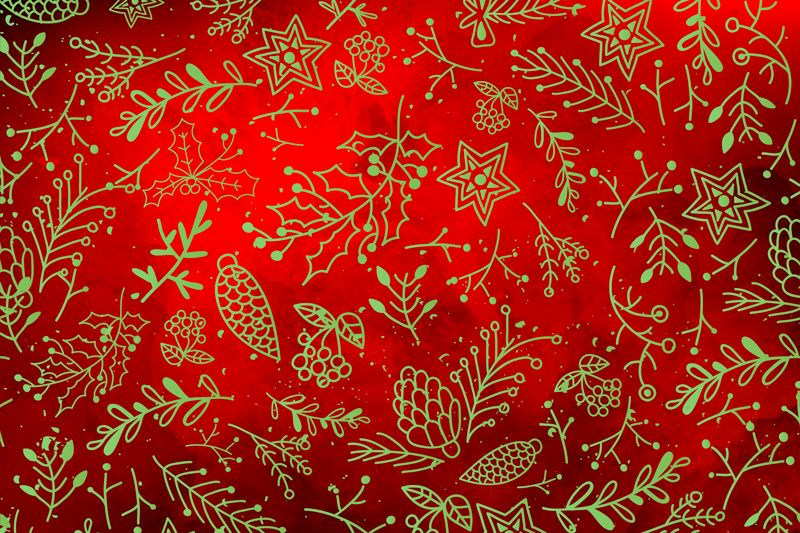 Individual para mesa navideño floral rojo festivo - TenVinilo