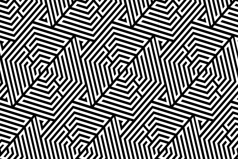 Individual mesa moderno patrón geométrico negro - TenVinilo