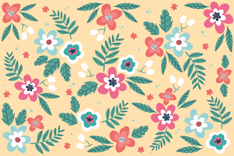 Individual para mesa original diseño floral - TenVinilo