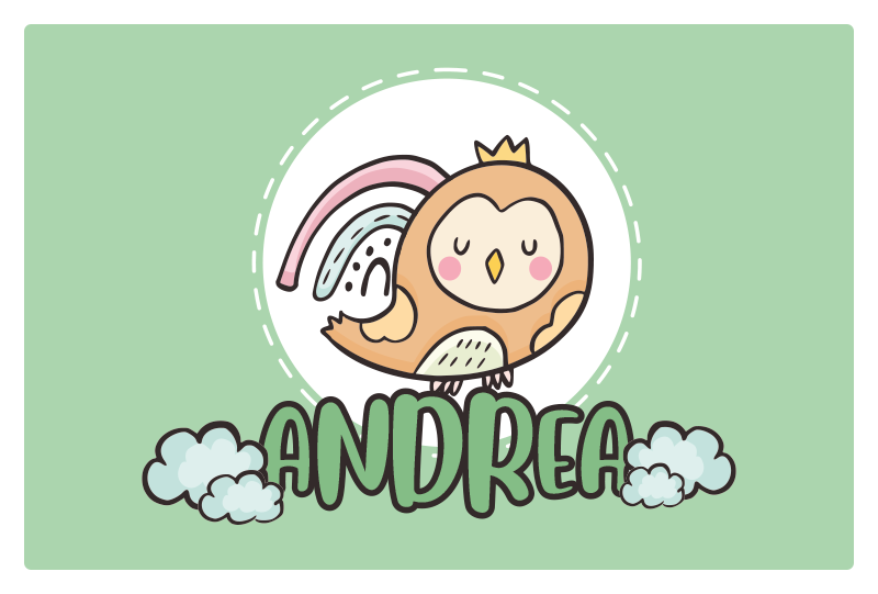 Individual para mesa infantil personaje de búho lindo - TenVinilo