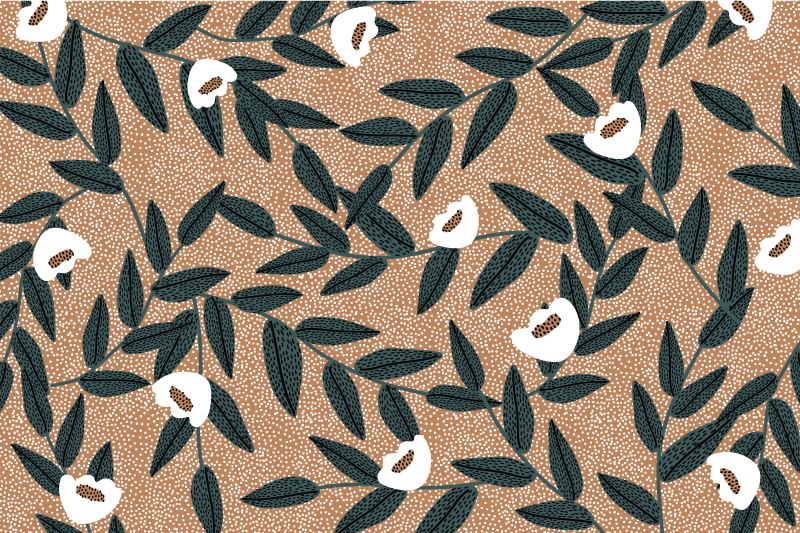 Individual para mesa patrón funda de hojas - TenVinilo