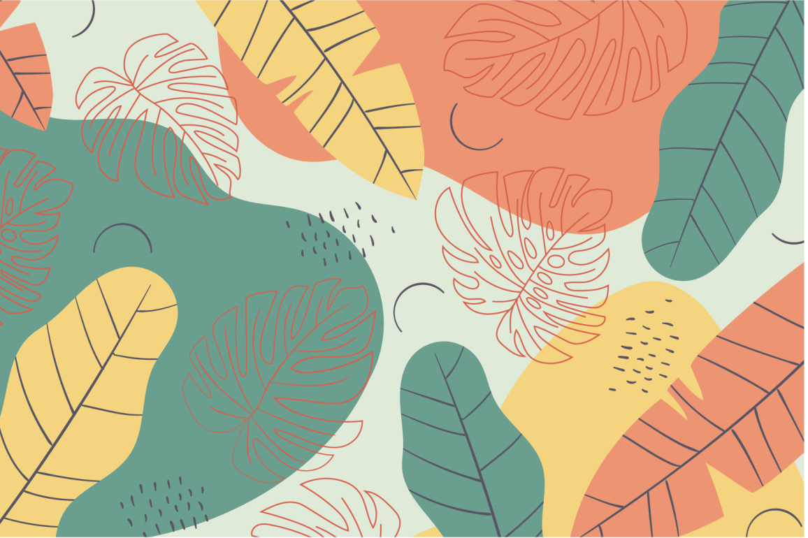 Individual para mesa original arte de patrón de hojas - TenVinilo