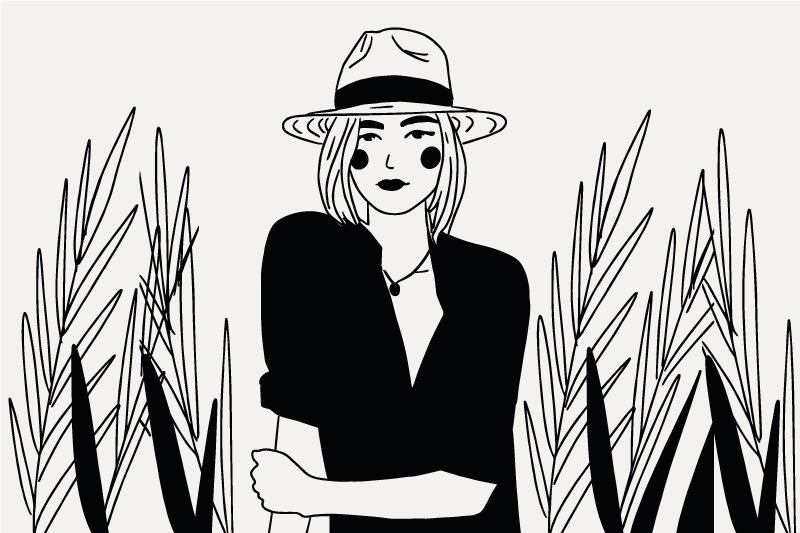 Individual para mesa original ilustración de mujer elegante - TenVinilo