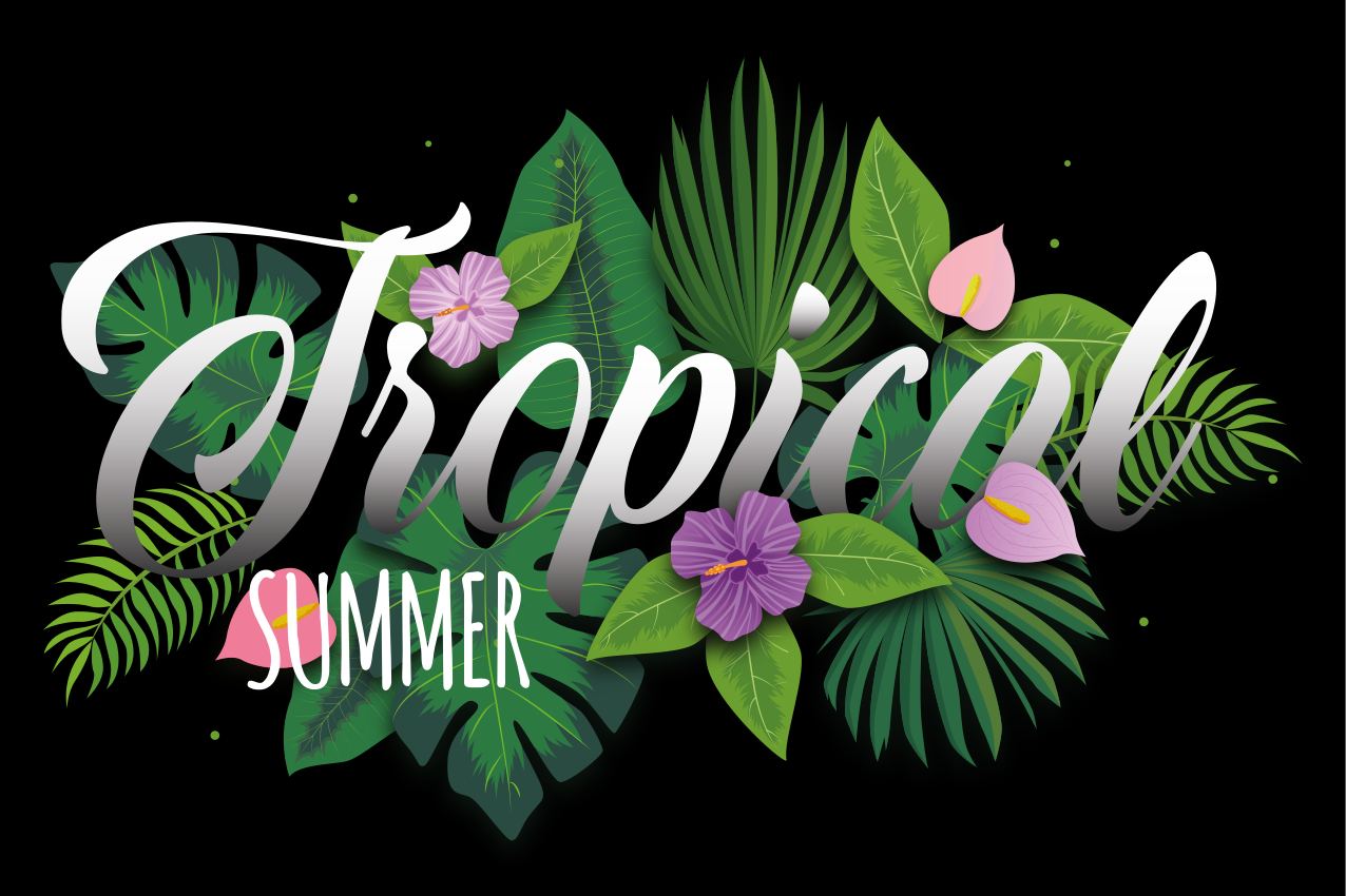 Manteles individuales con nombre Verano tropical - TenVinilo